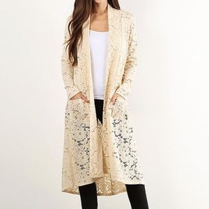 Biege Lace Pocket Duster